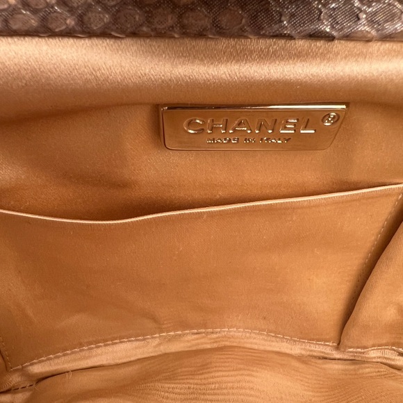 Chanel gold python clutch with crystals locker - Picture 14 of 15
